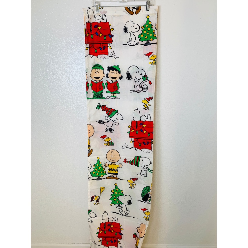 Peanuts Shower Curtain White Christmas Snoopy Charlie Brown Holiday 68" X 70"